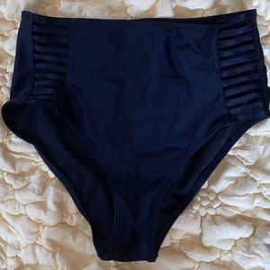 Black high waisted swim